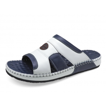 Men Sandals SKC-14 White-Blue Nappa